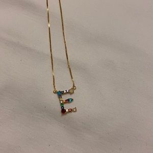 Letter E pendent and necklace